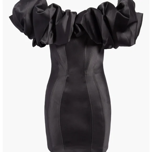 House of CB - Off the Shoulder Mini Dress - Black, Small - Picture 4 of 11